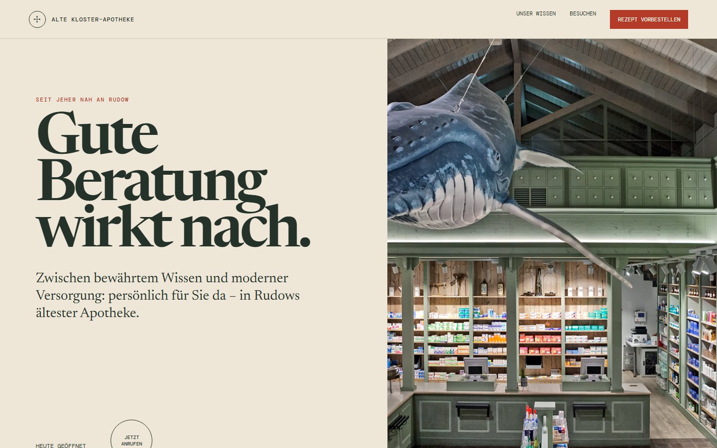 Website-Konzept Alte Kloster-Apotheke
