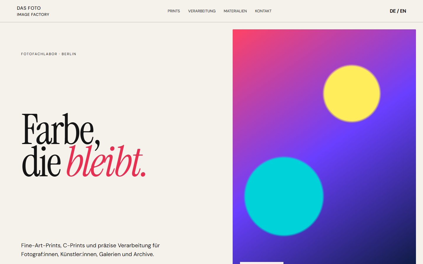 Website-Konzept DAS FOTO